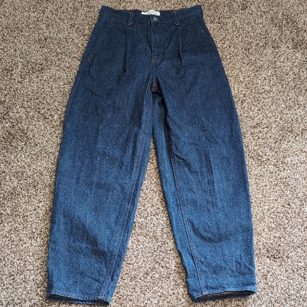 Denim Forum The Luanne High Rise Tapered Pleated Jeans Size 25